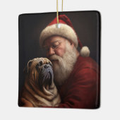 Shar Pei met Sinterklaas Kerstfeest  Keramisch Ornament (Links)