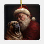 Shar Pei met Sinterklaas Kerstfeest  Keramisch Ornament (Voorkant)