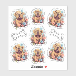 Shar Pei ontmoet bloemen Sticker