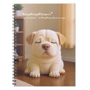 Shar Pei Pup - Zachte Sereniteit door WangWang Notitieboek