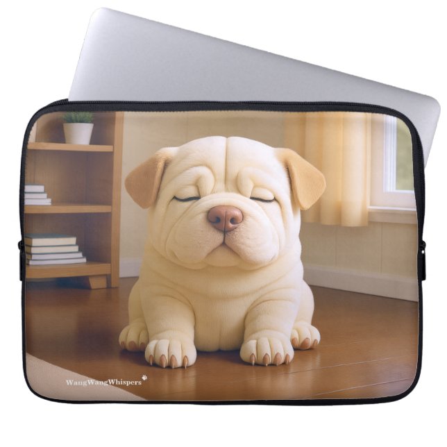 Shar Pei Puppy - Soft Serenity by WangWang Laptop Sleeve (Voorkant)