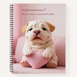 Shar Pei Puppy – Sweet Embrace by WangWang Notitieboek