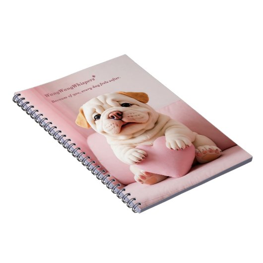 Shar Pei Puppy – Sweet Embrace by WangWang Notitieboek (Rechterzijde)