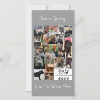 Shar Pei-reddingskerstkaart Feestdagenkaart
