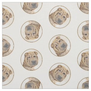 Shar Pei Schilderij Fawn Rimpel Originele Hond Art Stof