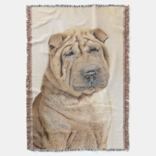 Shar Pei-schildering - Cute Original Dog Art Deken