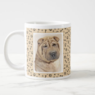 Shar Pei-schildering - Cute Original Dog Art Extra Grote Beker