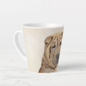 Shar Pei-schildering - Cute Original Dog Art Latte Mok (Linkerhoek)