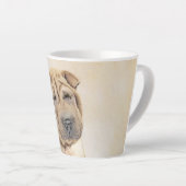 Shar Pei-schildering - Cute Original Dog Art Latte Mok (Rechterhoek)