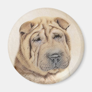Shar Pei-schildering - Cute Original Dog Art Magneet