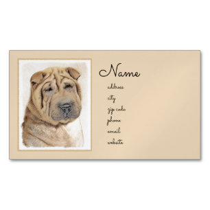 Shar Pei-schildering - Cute Original Dog Art Magnetisch Visitekaartje