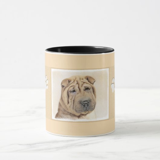 Shar Pei-schildering - Cute Original Dog Art Mok (Midden)