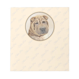 Shar Pei-schildering - Cute Original Dog Art Notitieblok