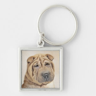 Shar Pei-schildering - Cute Original Dog Art Sleutelhanger