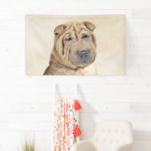 Shar Pei-schildering - Cute Original Dog Art Spandoek (Insitu)