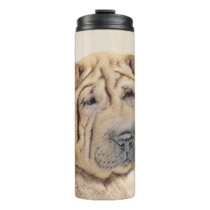 Shar Pei-schildering - Cute Original Dog Art Thermosbeker