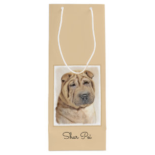 Shar Pei-schildering - Cute Original Dog Art Wijn Cadeautas