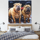 Shar Pei Sneeuw slee Christmas decoratie (Insitu (Slaapkamer))