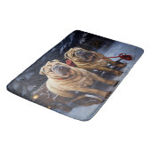 Shar Pei Snowy Sleigh Kerst Decor Badmat (Gekanteld)
