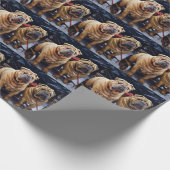 Shar Pei Snowy Sleigh Kerst Decor Cadeaupapier (Hoek)