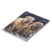 Shar Pei Snowy Sleigh Kerst Decor Notitieblok (Gedraaid)
