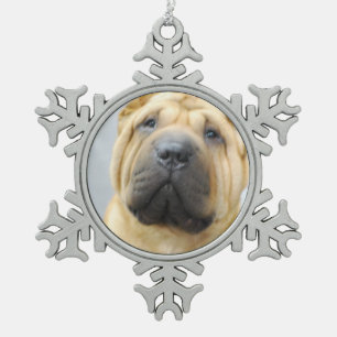 Shar Pei Tin Sneeuwvlok Ornament