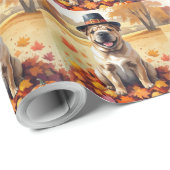 Shar Pei verlaat Thanksgiving kunst Cadeaupapier (Rol Hoek)