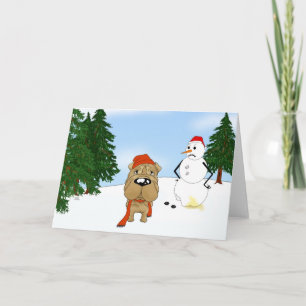 Shar-Pei Winter Scene Feestdagen Kaart