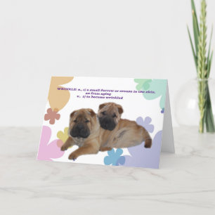 Shar Pei Wrinkle Birthday card Kaart