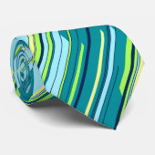 Shards Geometric Diagonal Striped Blauwgroen tweez Stropdas (Opgerold)