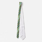 Shards Geometric Striped Green Single-Side Stropdas (Achterkant)