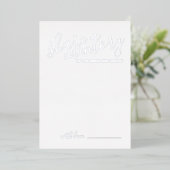 'Share a Memory' Modern Script Wedding Silver Folie Uitnodiging (Staand Voorkant)