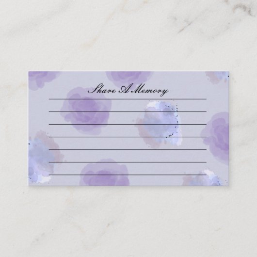 Share a Memory of a Loved One Card – Funeral Informatiekaartje (Voorkant)