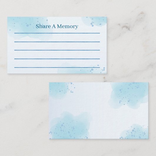 Share a Memory Template – Baby Blue Informatiekaartje (Voorkant / Achterkant)