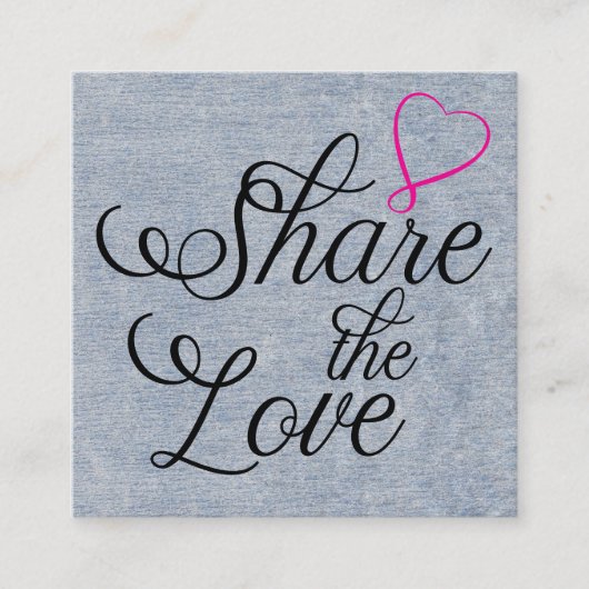 Share the love kraft script typography referral ca vierkante visitekaartje (Voorkant)
