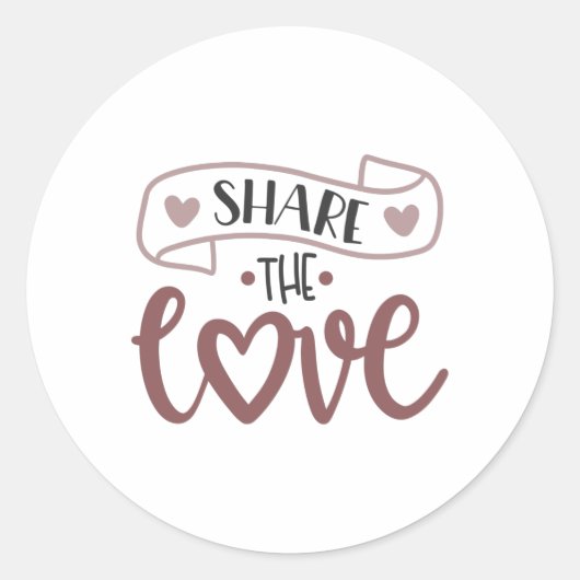 Share the Love Ronde Sticker (Voorkant)