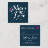 Share the love script typography referral card contactkaartje (Voorkant / Achterkant)