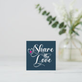 Share the love script typography referral card contactkaartje (Staand voorkant)