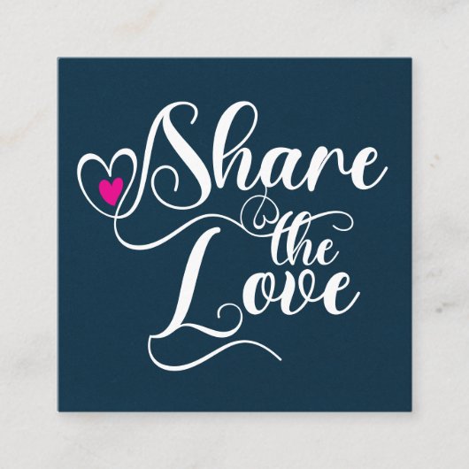 Share the love script typography referral card contactkaartje (Voorkant)