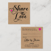 Share the love script typography referral card contactkaartje (Voorkant / Achterkant)