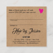 Share the love script typography referral card contactkaartje (Achterkant)