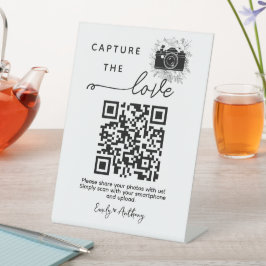 Share The Love Wedding Photo Share QR Code Sign Reclamebord Met Voetstuk