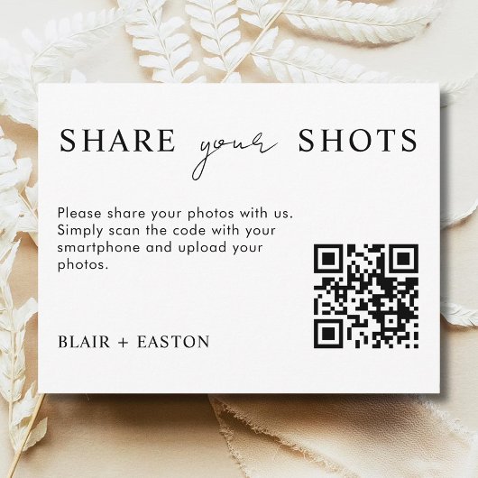Share Your Shots QR Code Share the Love Wedding Feestdagenkaart