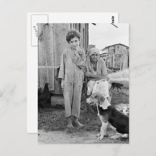 Sharecropper Family with Hound Dog, 1935 Briefkaart (Voorkant / Achterkant)