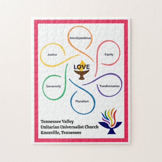 Shared Values Flower - Unitarian Universalist Flow Legpuzzel (Verticaal)