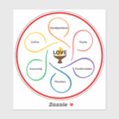 Shared Values Flower - Unitarian Universalist Flow Sticker (Vel)