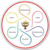 Shared Values Flower - Unitarian Universalist Flow Sticker (Voorkant)