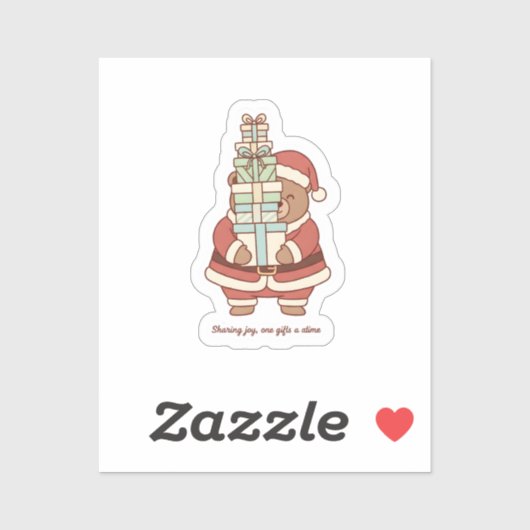 Sharing Joy Christmas Sticker | Cute Santa Gift (Feuille)