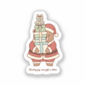 Sharing Joy Christmas Sticker | Cute Santa Gift  (Recto)