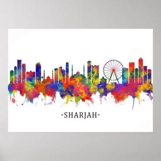 Sharjah UAE Skyline Poster (Voorkant)